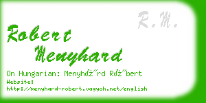 robert menyhard business card